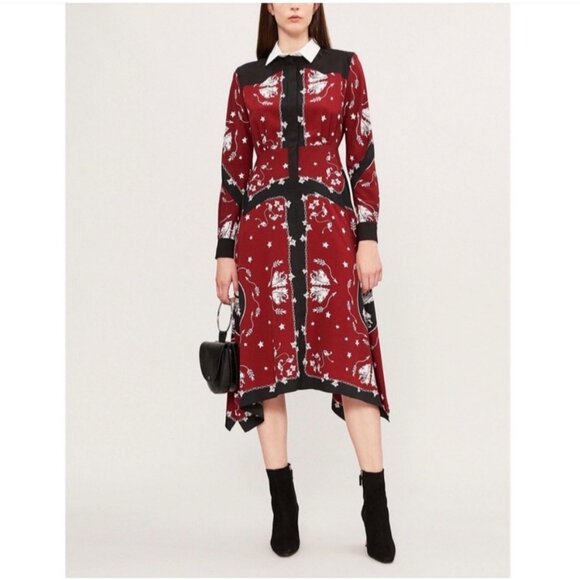 NWT Sandro Rosa Lion Printed Shirt Dress - Picture 1 of 12
